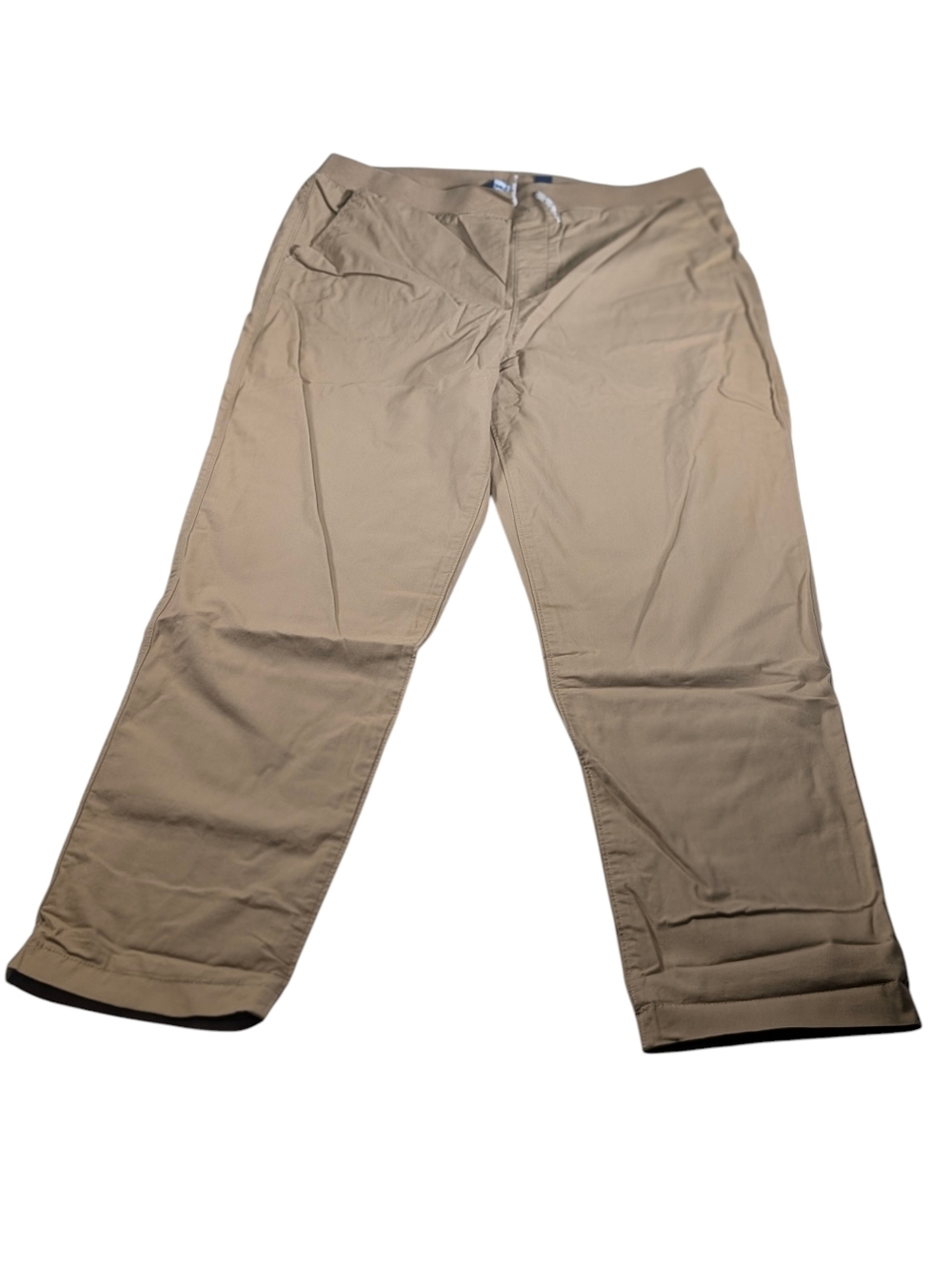 Lands' End Stretch Lined Pull-On Pants in Light Beige XXL Husky